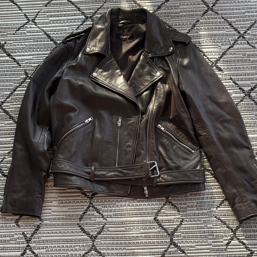 Quince 100% Leather Motorcycle Jacket